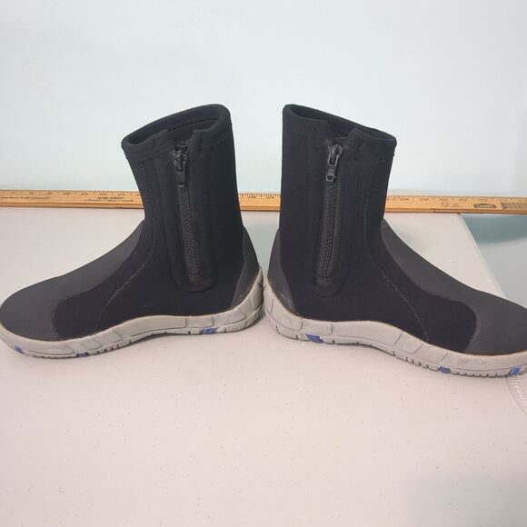L.L. Bean Vortex Neoprene Wetsuit Black Gray , Side-Zip Water Boots, Siz… - Picture 3 of 5